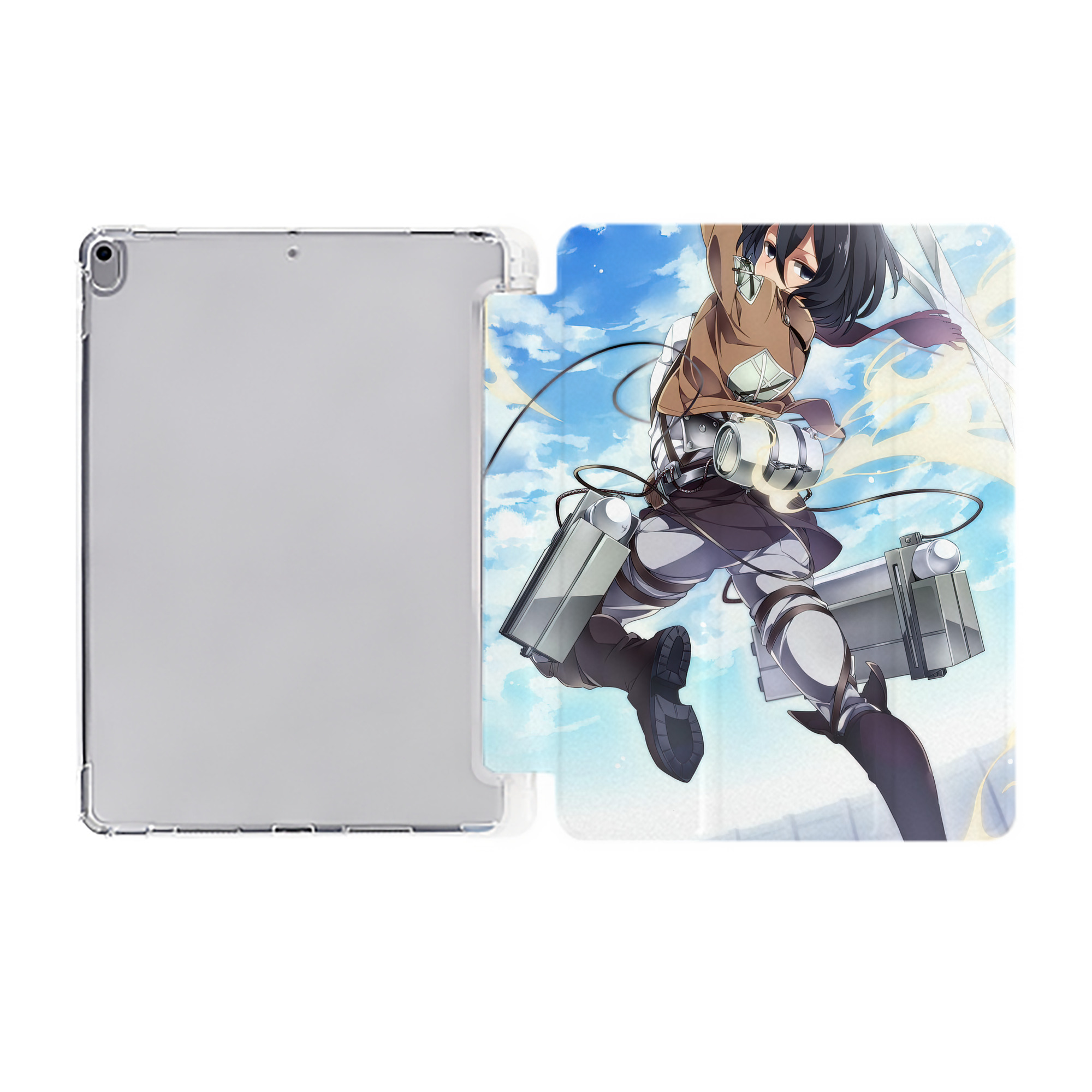 （画像用） 進撃の巨人 Attack on Titan IPad ケース ペン収納付き 三つ折りスタンド PUレザー×シリコン 対応機種9.5/10.5/10.9インチ